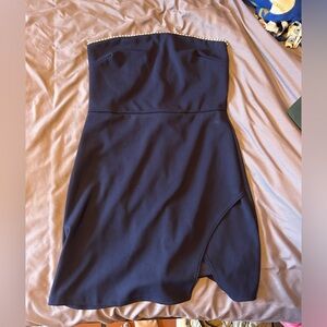 Navy BlueBlush (pitaya) minidress with pearl neckline